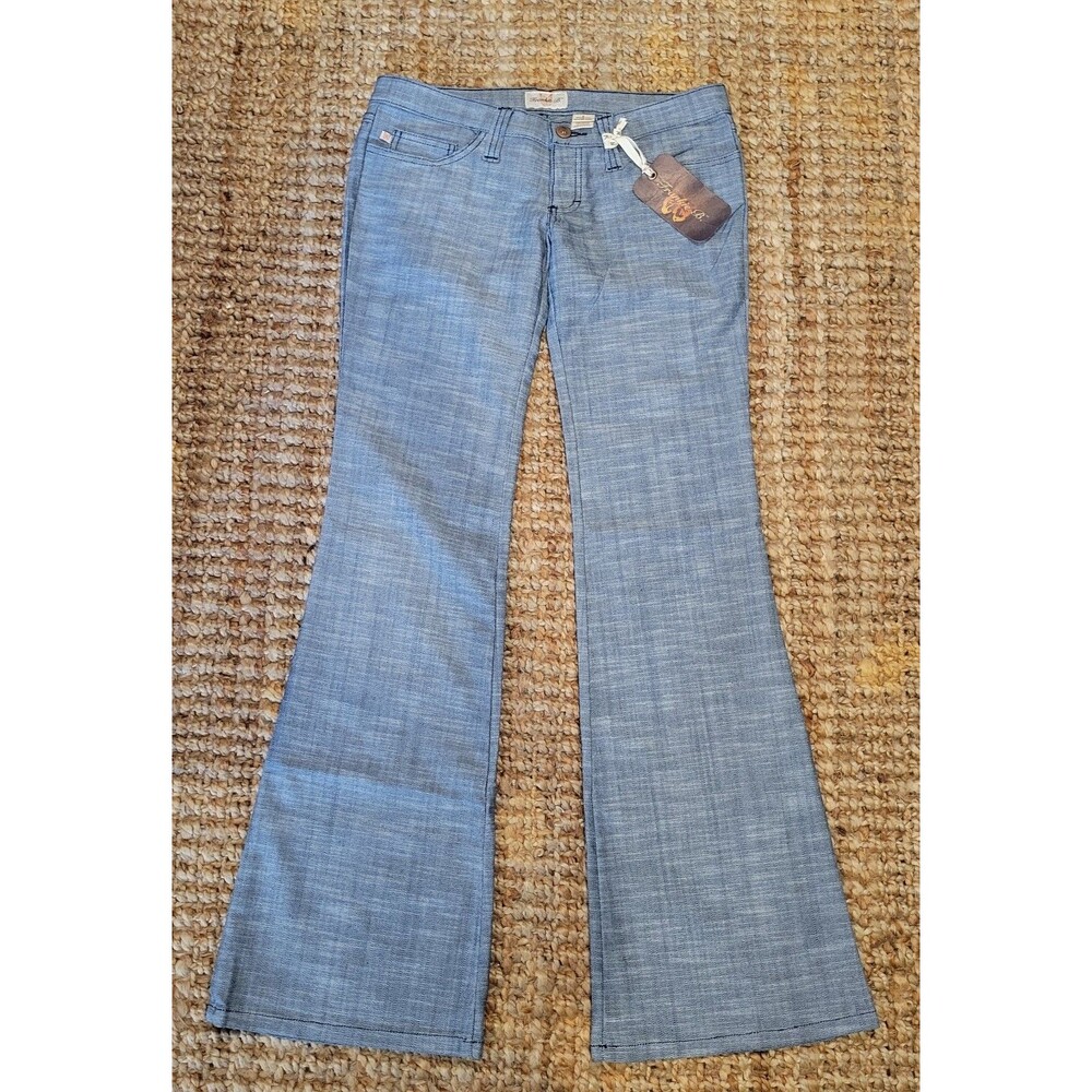 Frankie B Ultra Low Rise Jeans Vintage y2K Denim Pants Bootcut Flare Preppy 6 34 - Picture 2 of 7
